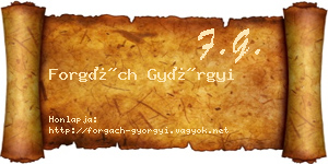 Forgách Györgyi névjegykártya